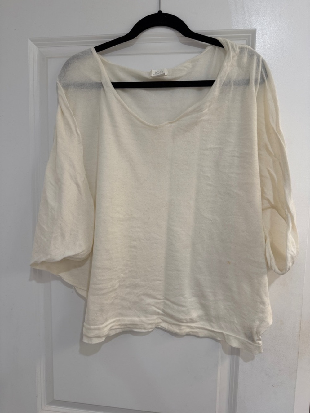 Joe Fresh Cream Scoop-Neck Lightweight Women's Sweater